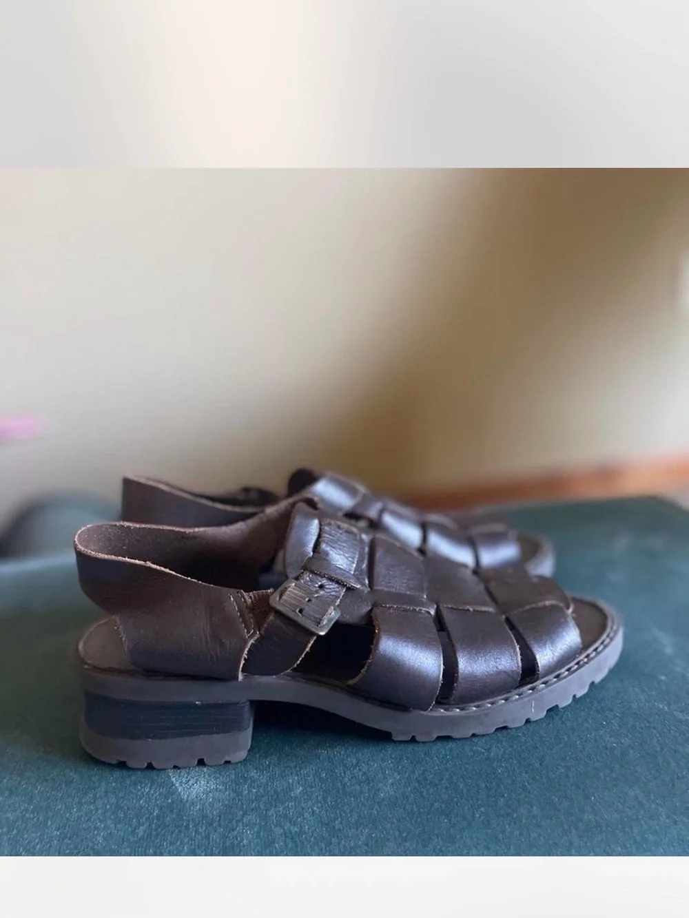 MIA Black Woven Leather Fisherman Sandals with Buckle Y2K